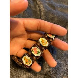 Wooden bracelet with Virgin Mary image